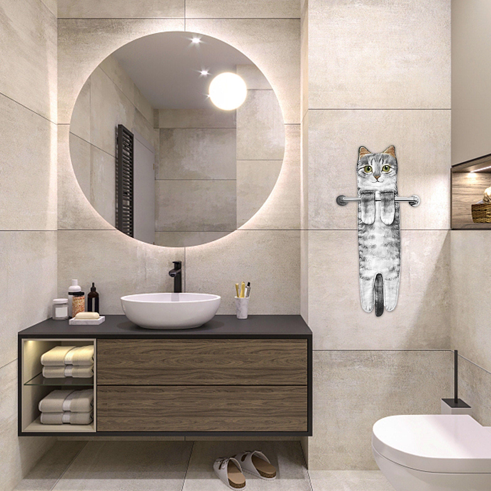 Lustige Katzenhandtücher – Mikrofaser-Schnelltrockner Küche & Bad