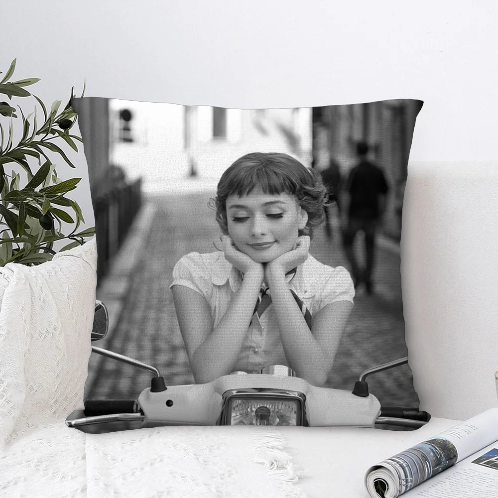 Audrey Hepburn Kissenbezug – Plüsch Polyester – 45x45cm