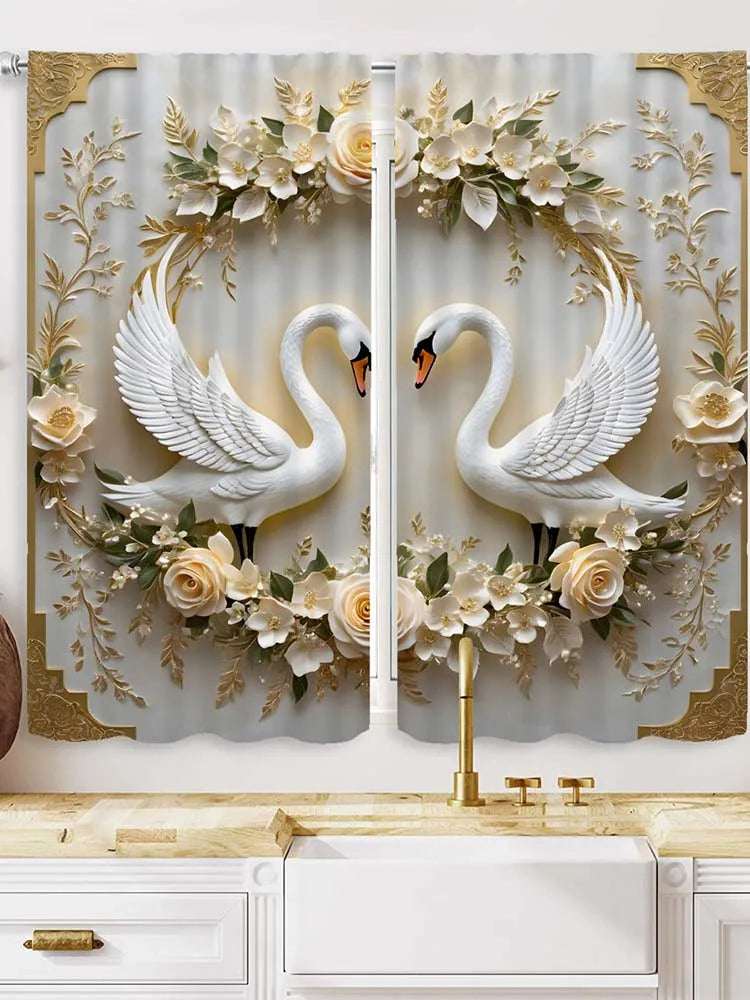 HD Digital Blumen Vorhang – Pastoral Poly – 132x160cm