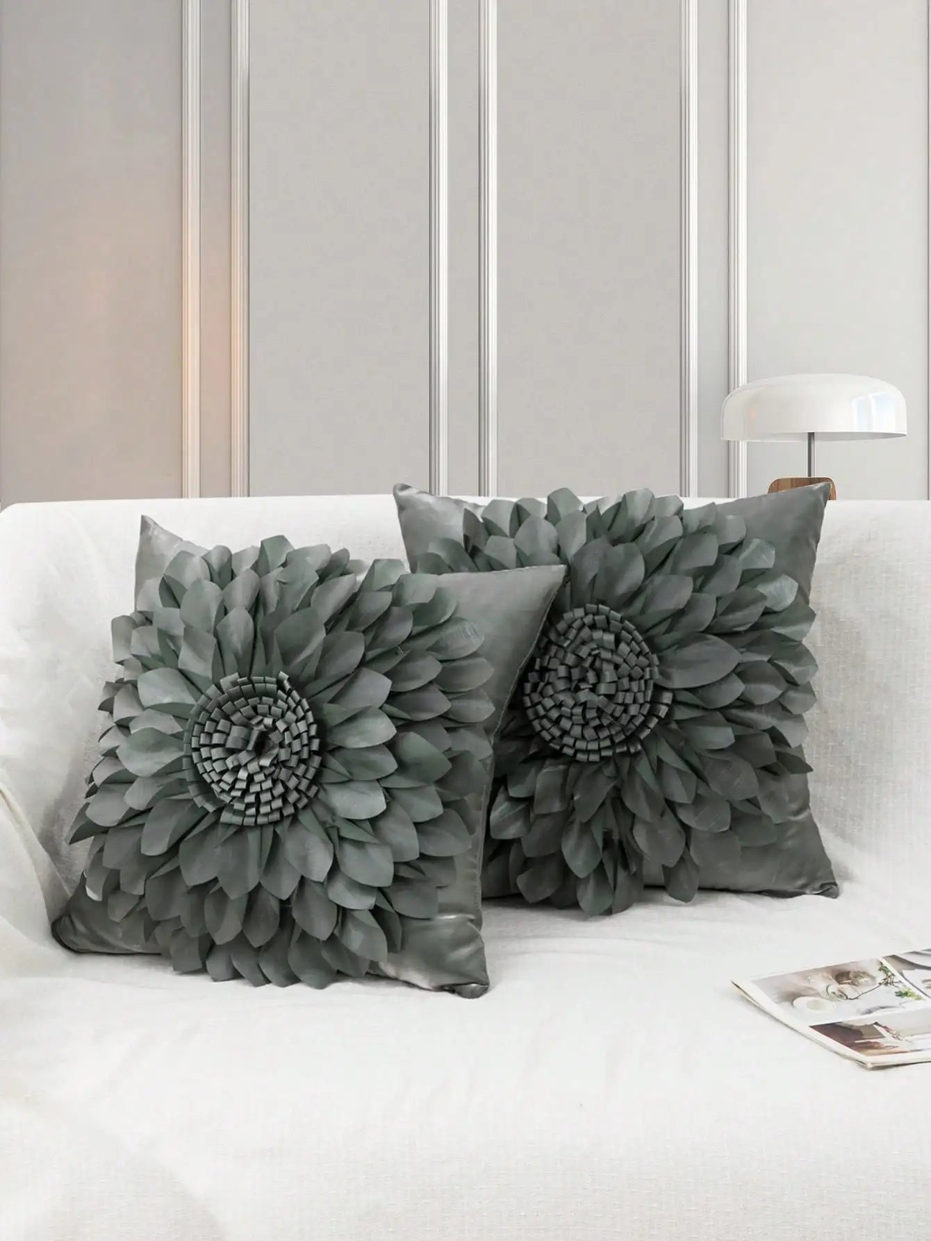 Chrysanthemen-Kissenbezüge – 3D-Blumendesign – 45x45cm