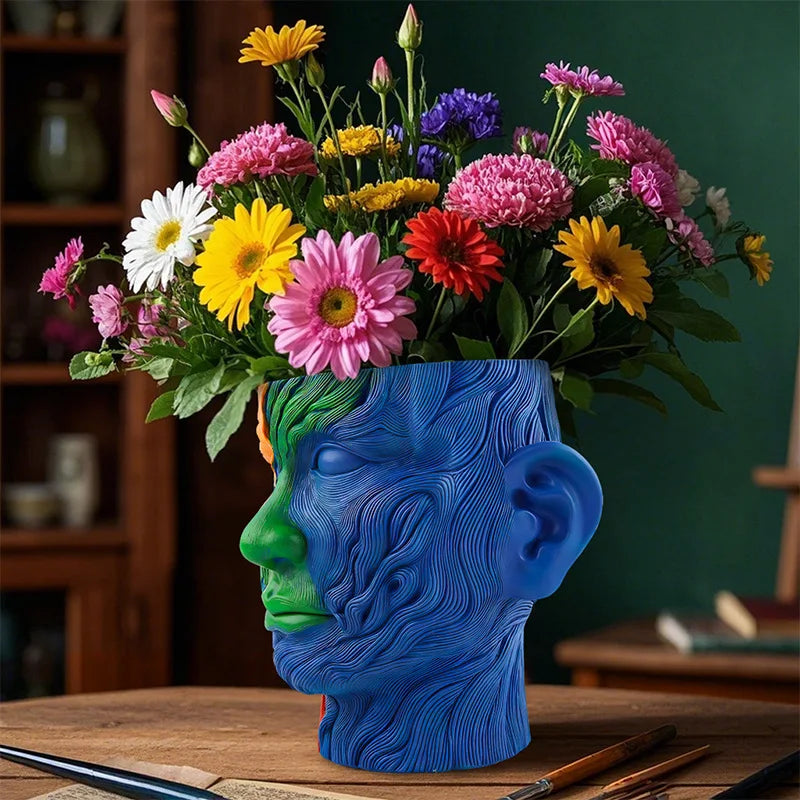 Fauvism Blumentopf – Kunstharz Design – 15cm Blau