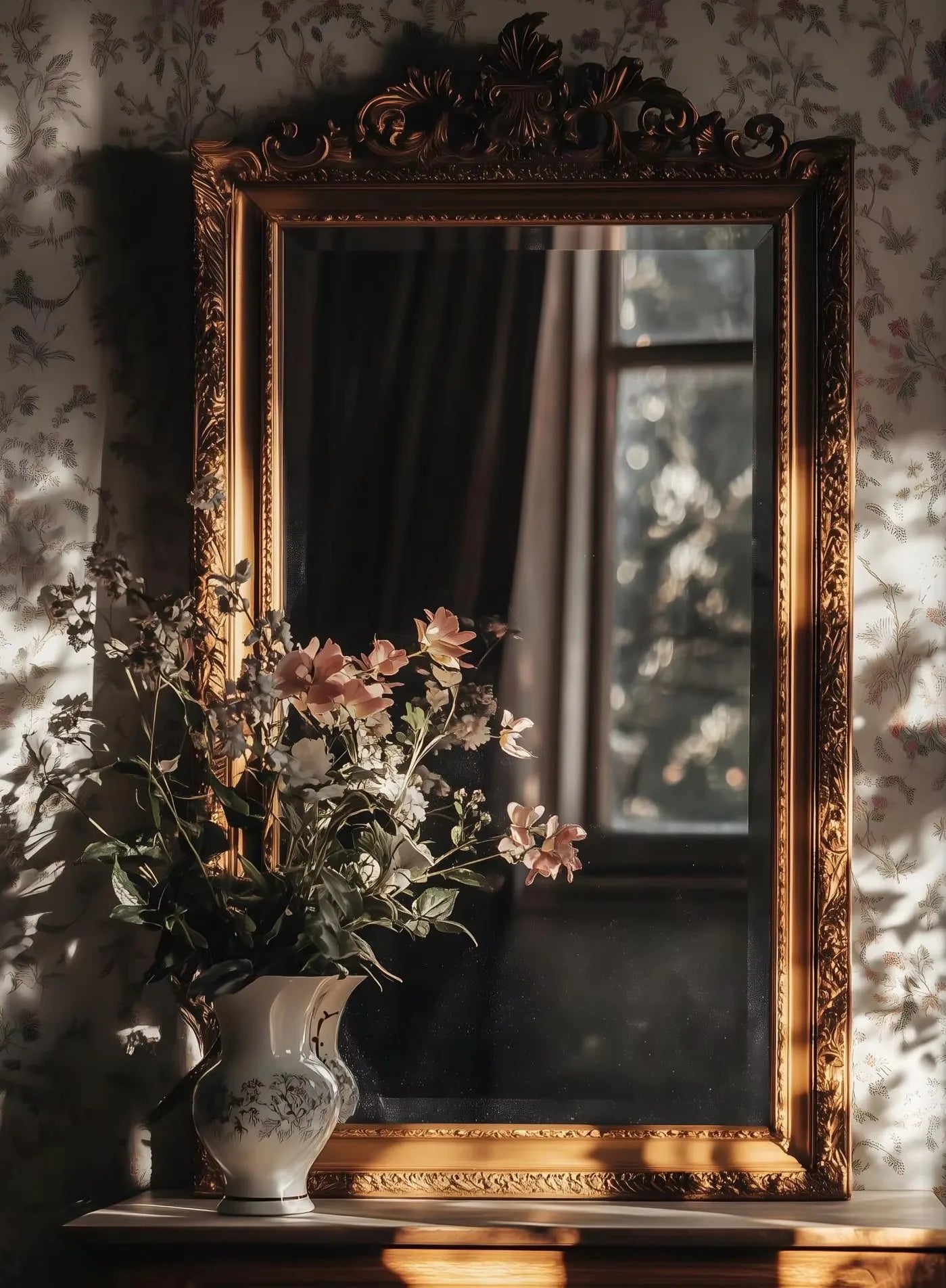 Rokoko Edeldame Druck – Moderner Stil, Wohnzimmer