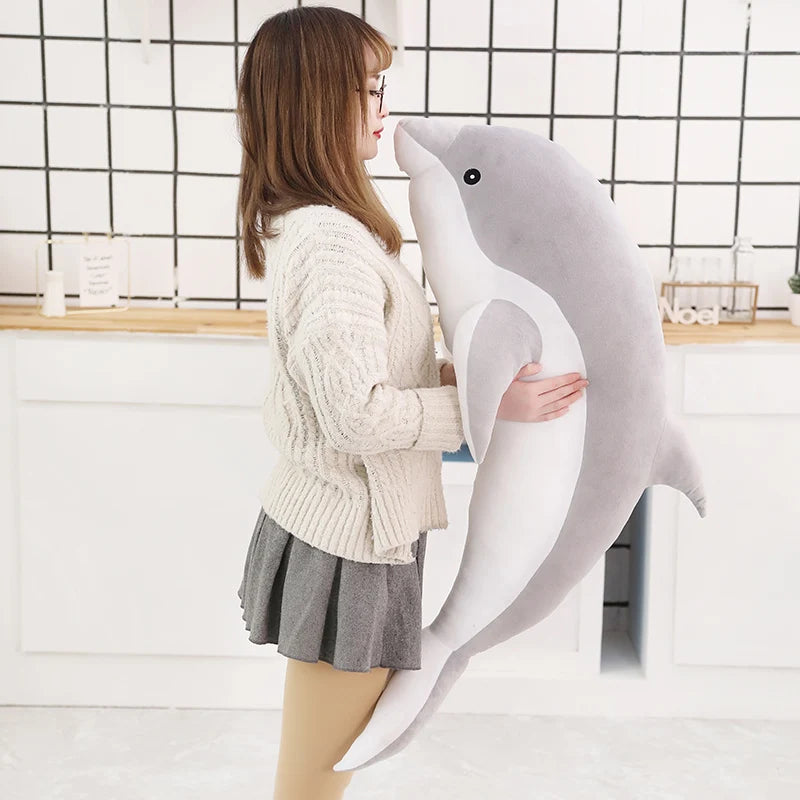 Delfin Plüschkissen – Weiches Plüsch & Baumwolle, 30-140cm