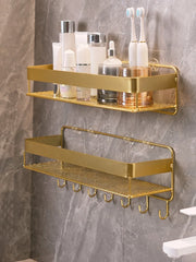 Goldenes Badezimmerregal – Eisen Wandmontage – 42cm