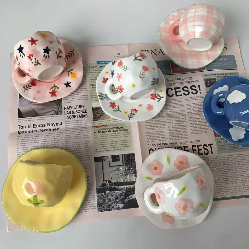 Keramik Kaffee Set – Handgefertigtes Porzellan, Spülmaschinenfest