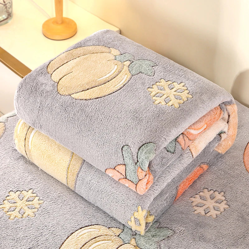 Floraler Bettüberwurf – Moderne Fleece-Decke 150x200cm