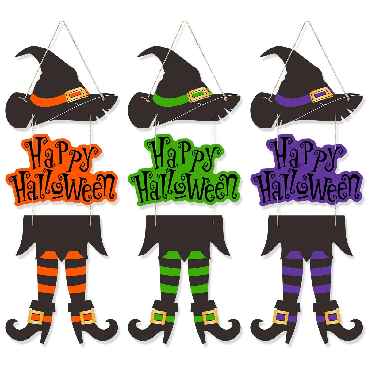 Hexenhut-Türschild – Papierkarton – Halloween-Deko