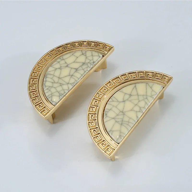 Vintage Türgriffe aus Zinklegierung – Gold, Weiss, Massivholz