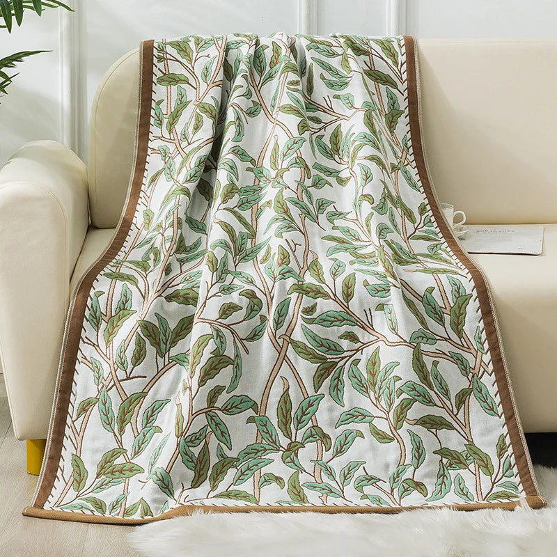 Luxus Badetuch – Baumwollgaze Blumen – 90x180cm