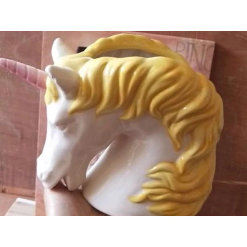 Nordische Einhorn-Vase – Keramik Vintage Stil – Wohndeko