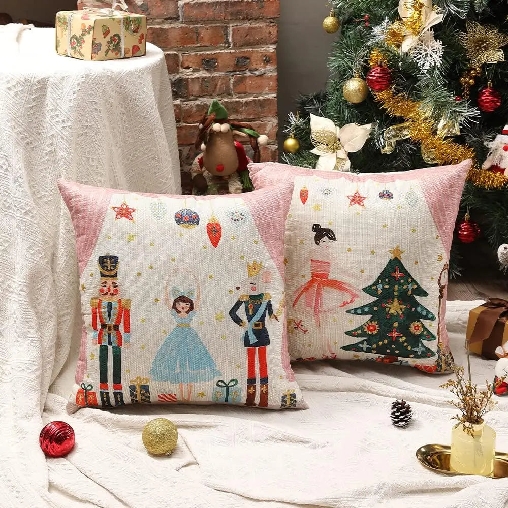 Nussknacker Kissenbezug – Leinen/Baumwolle Winter – 45x45 cm