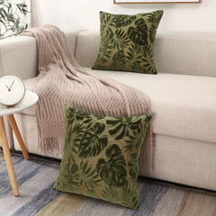 Chenille Kissenbezug – Tropisches Pflanzendesign – 450mm