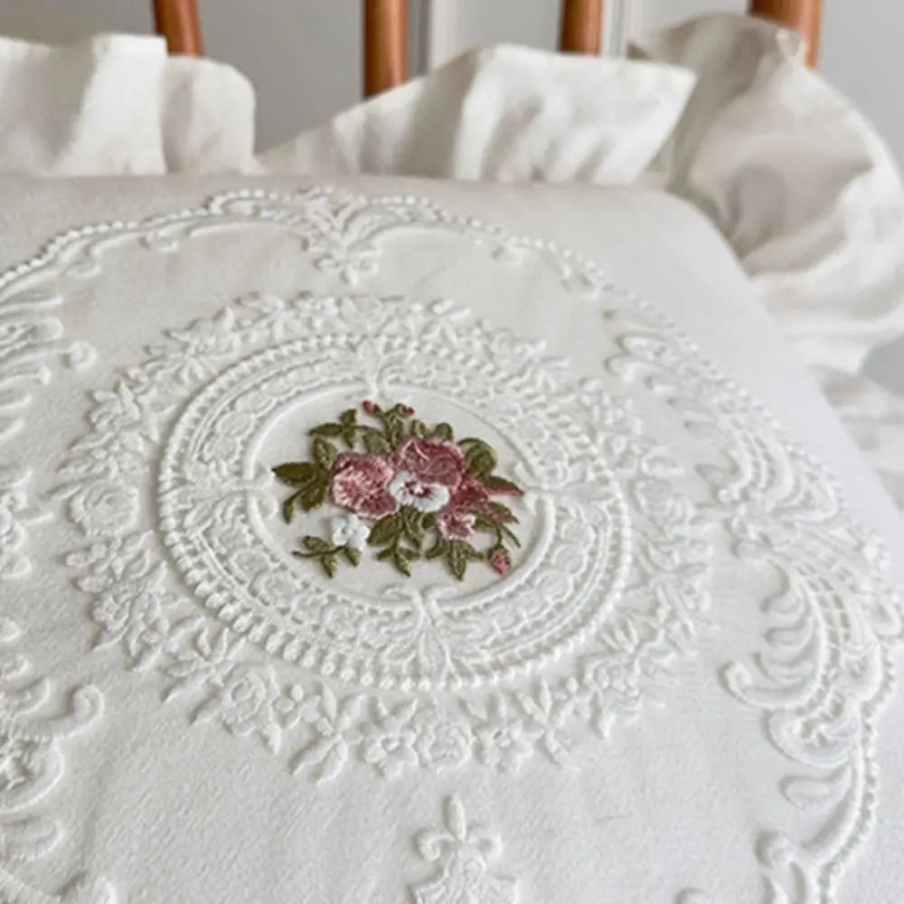 Französische Spitzenkissenhülle – Weiche Baumwolle – Schlafzimmer