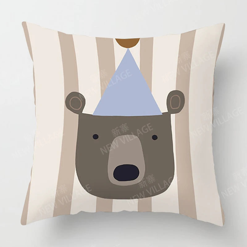 Handgefertigter Boho Kissenbezug aus Plüsch, geometrisches Muster, 450x450 mm