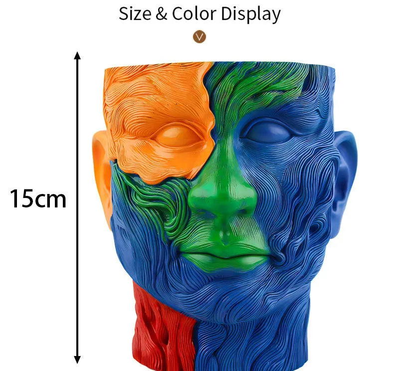 Fauvism Blumentopf – Kunstharz Design – 15cm Blau