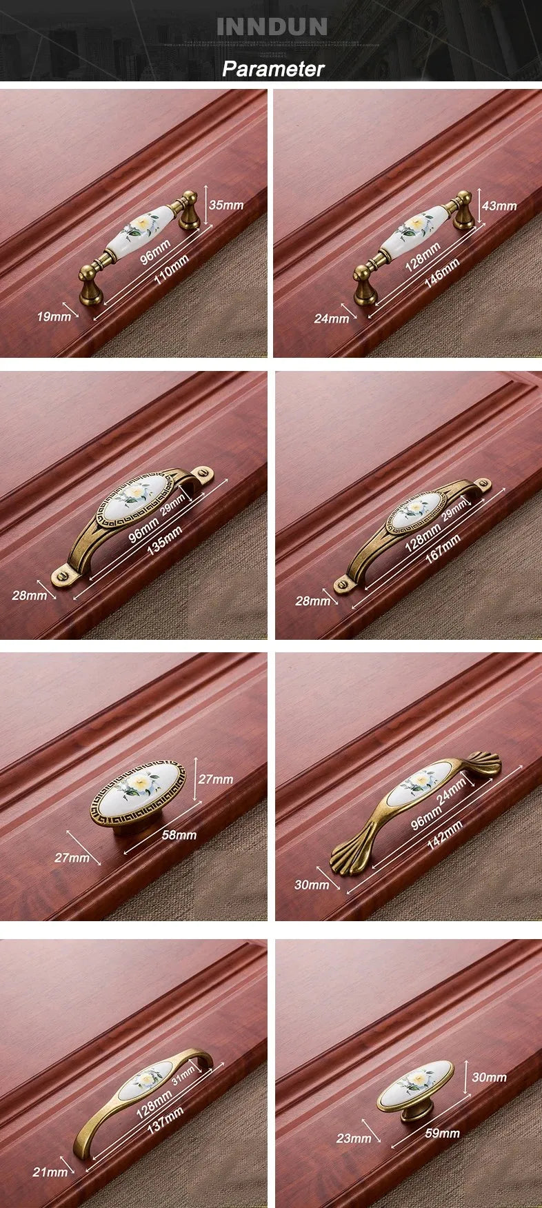 Keramik Schrankgriff – Vintage Design – 96mm