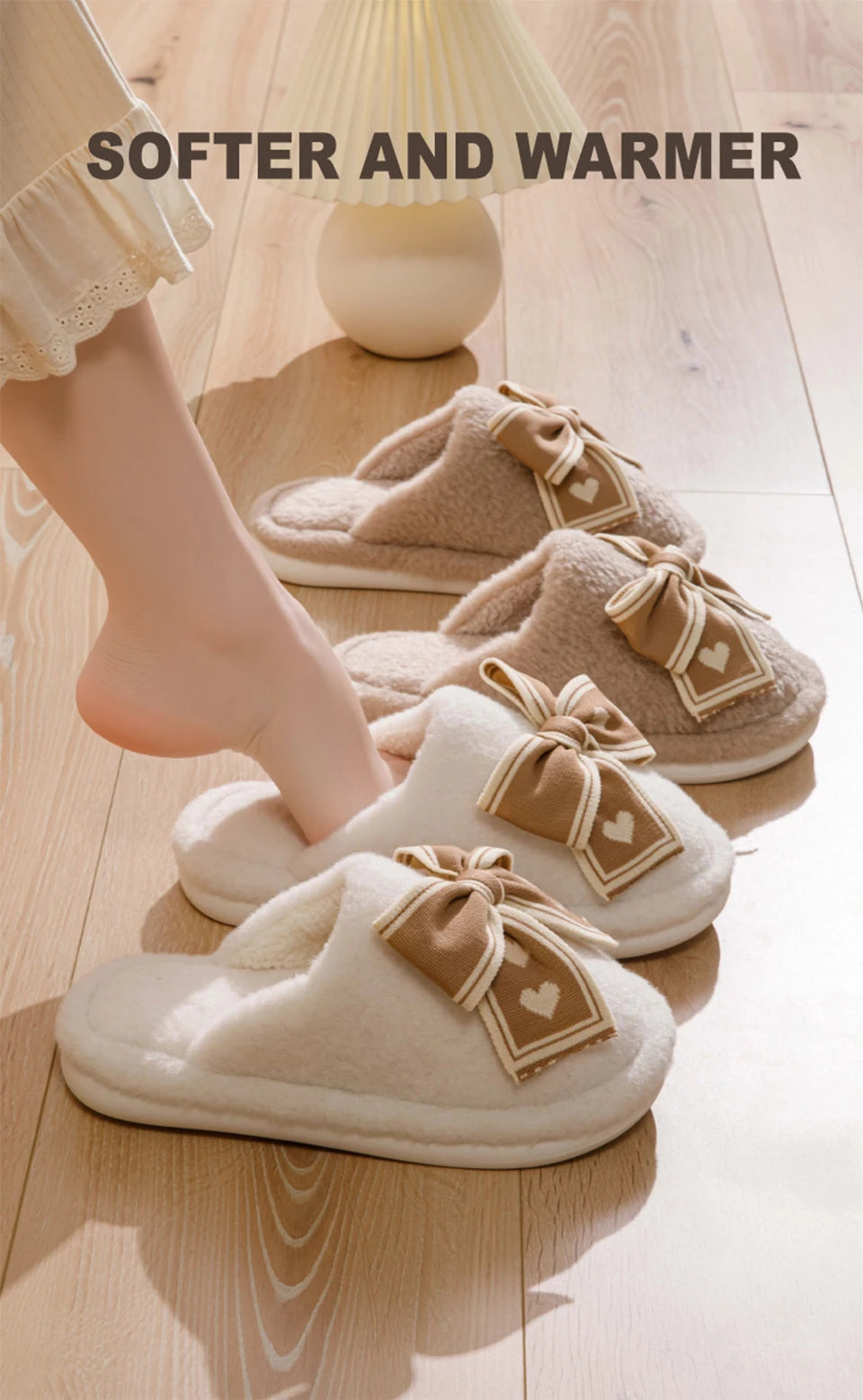 Damen Baumwoll Hausschuhe – Plüsch Komfort – Winter Innen