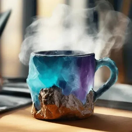 Mineral Crystal Kaffeetasse – Modernes Harzdesign 400ml