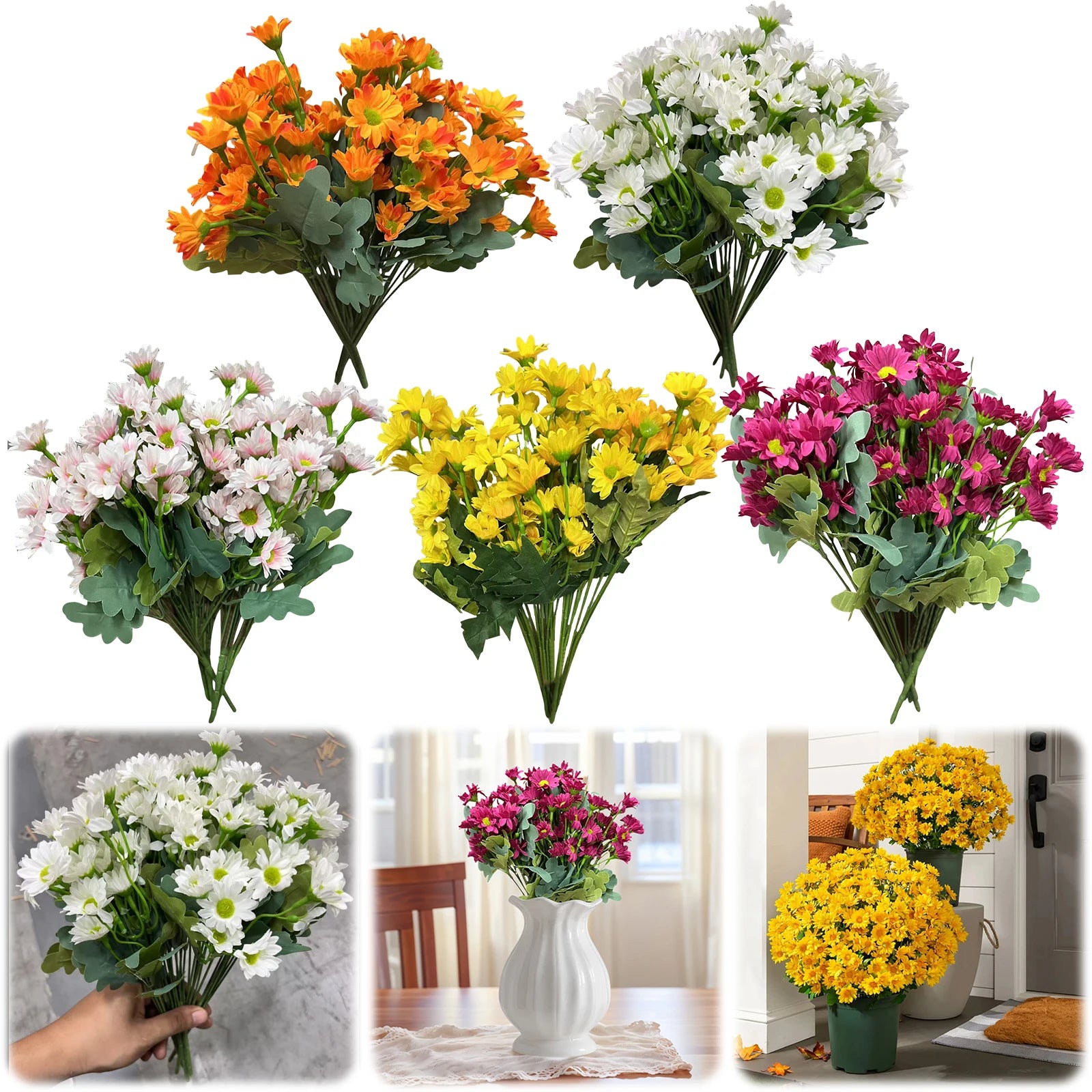 Künstliche Sunset-Mumien – Seidenstrauss – Indoor/Outdoor