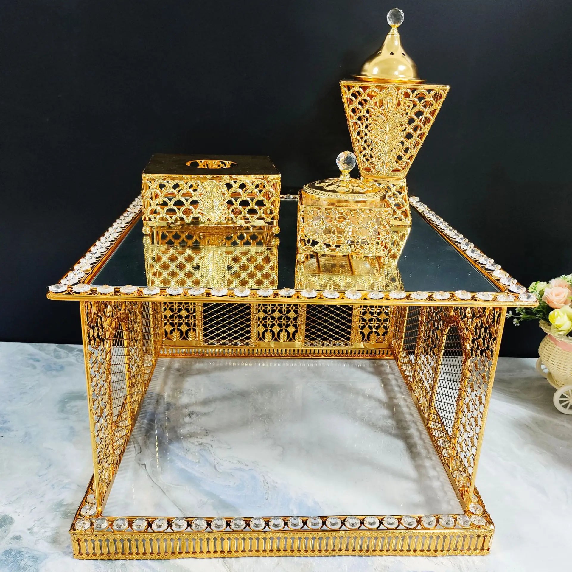 Luxus-Räuchergefäss – Metall/Glas Design – Arabischer Stil