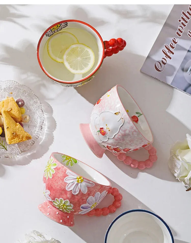 Handbemalte Keramiktassen – Süss & Grosse Kapazität