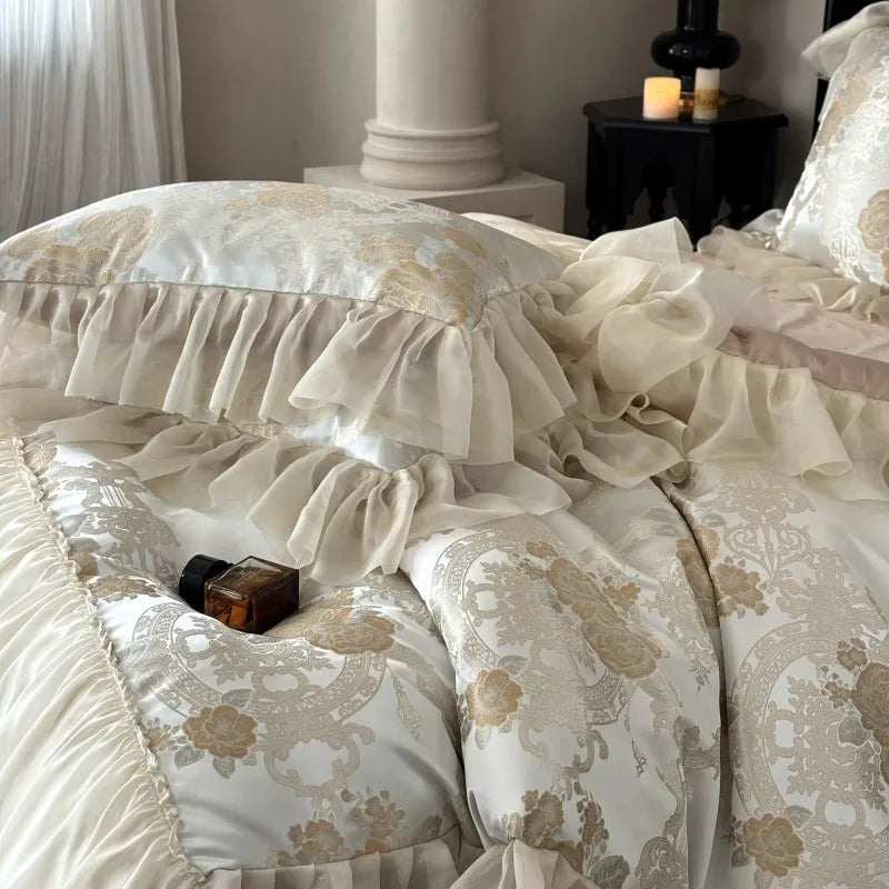 Jacquard Satin Baumwolle Bettbezug - Europäischer Stil, Queen/King