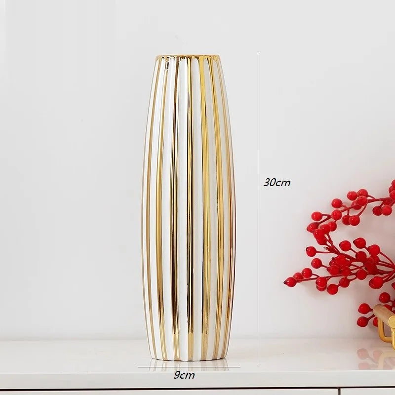 Luxus Keramikvase – Amerikanischer Stil – 30cm Gold Edition