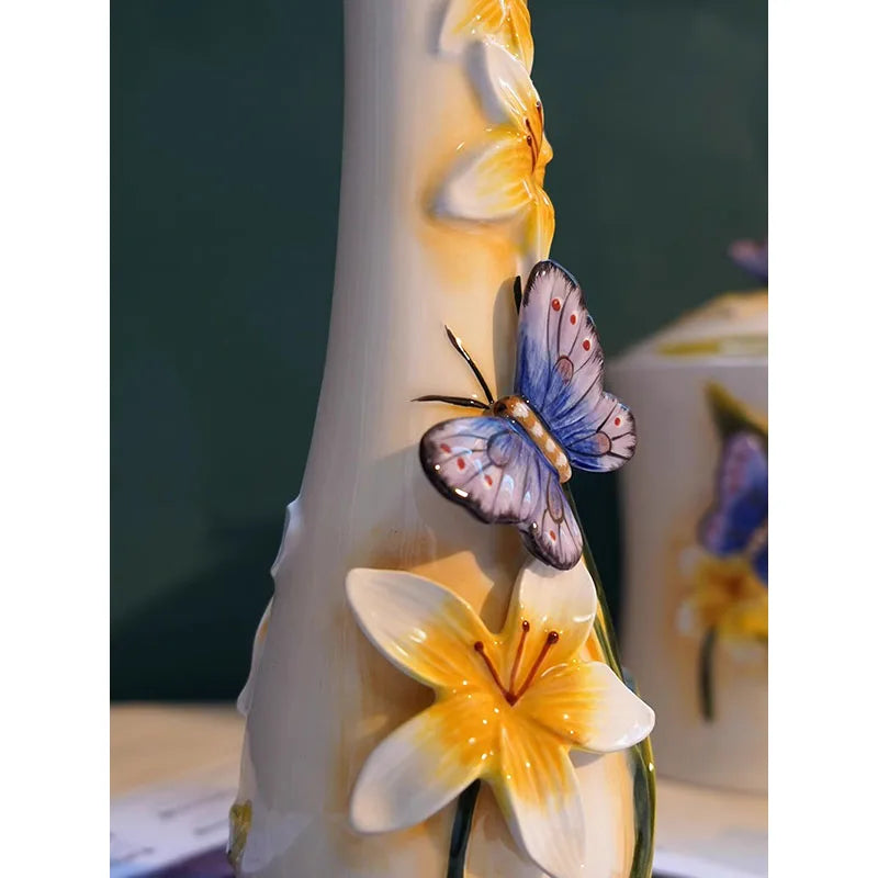 Schmetterlings-Orchideen-Vase – Keramik Modern