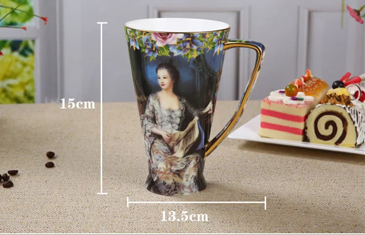 Keramik Luxus Tasse – Europäischer Stil & Grosse Kapazität