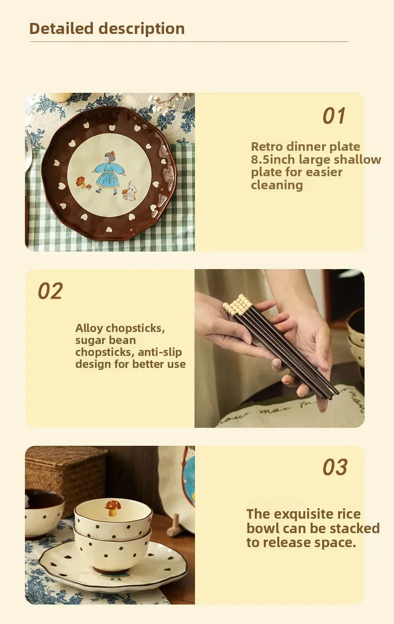 Mushroom Girl Keramikset – Vintage & Umweltfreundlich