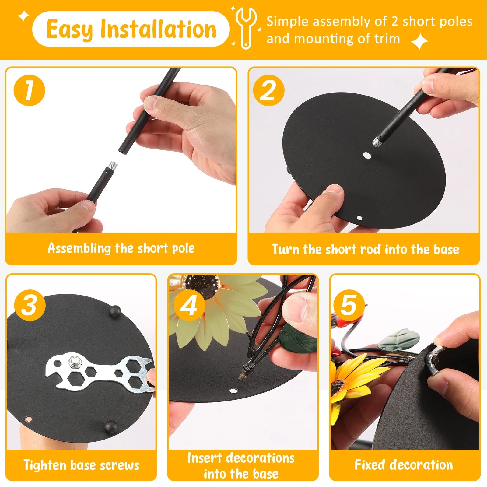 Sonnenblumen-Küchenrollenhalter – Vintage-Metall – 18 x 33 cm