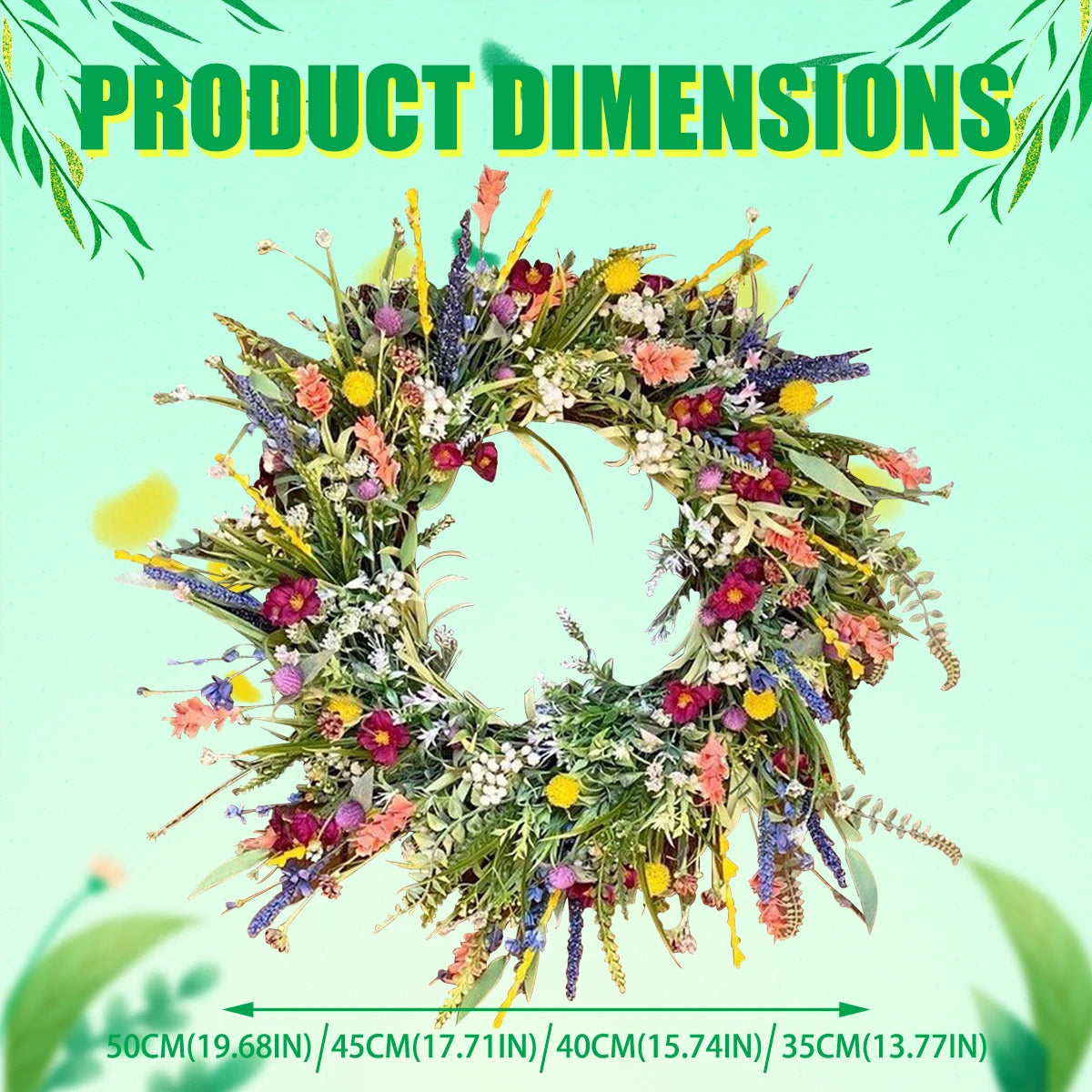 Frühlings-Wildblumenkranz – Floral 40-50cm