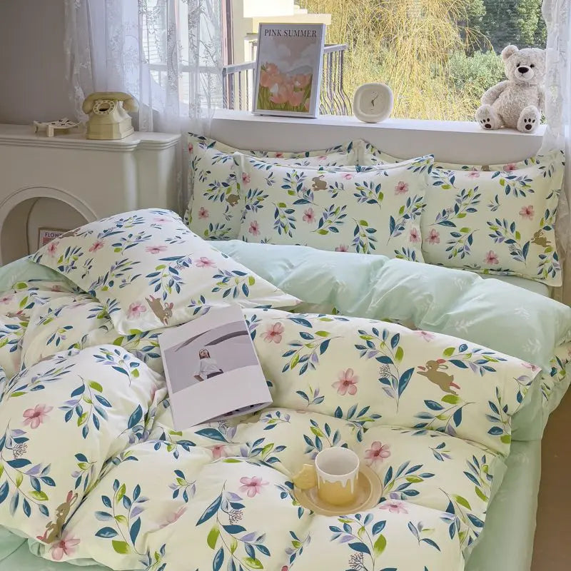 Florale Bettwäsche – Moderne Mikrofaser – Queen Grösse