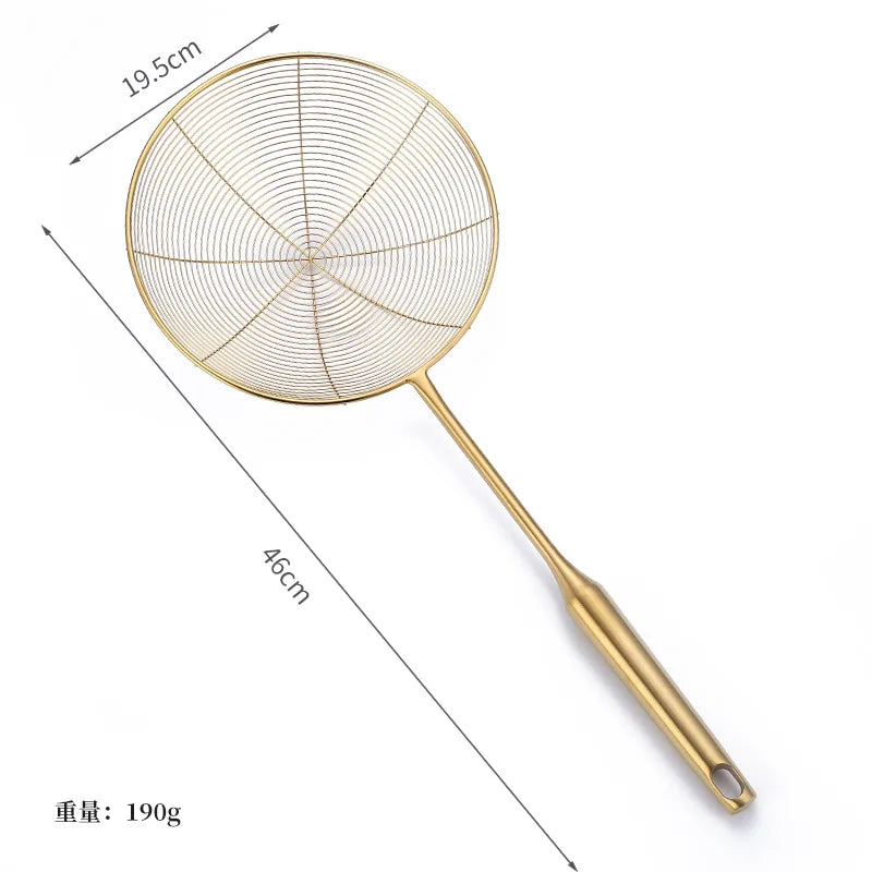 Edelstahl Schaumlöffel – Gold Design – 13-19.5cm Stiel