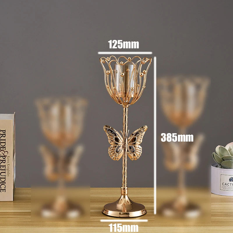 Kerzenhalter – Gold Modern – Persisches Blatt