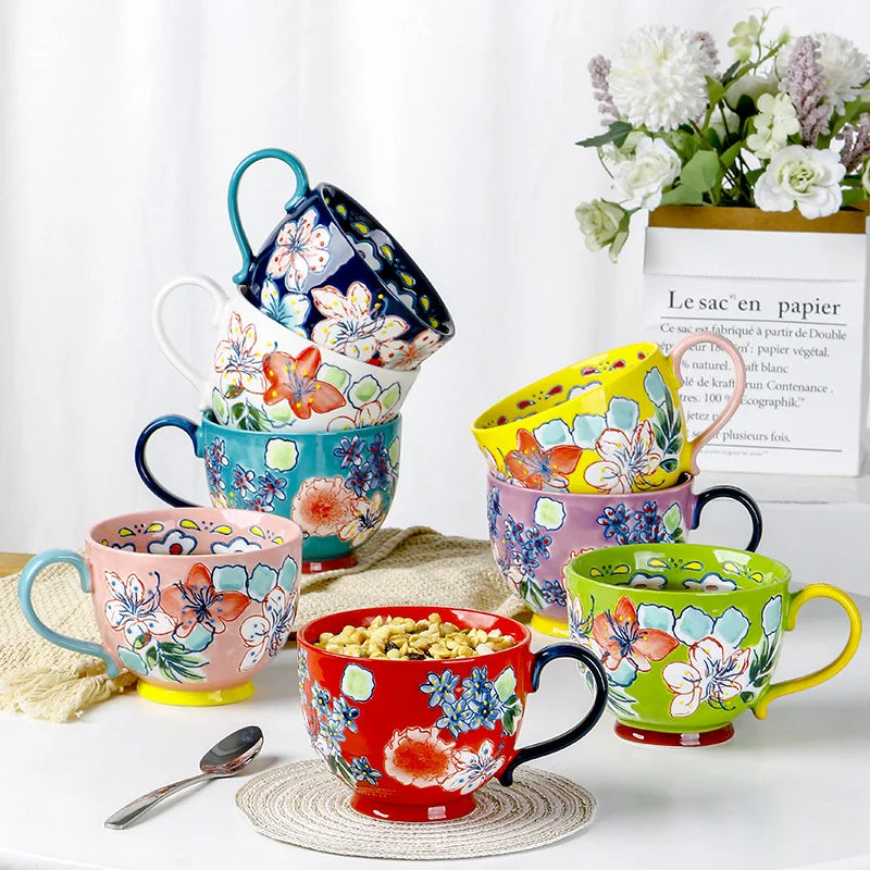 Keramik Kaffeetasse – Handbemaltes Design – 501-600 ml