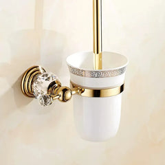 Edelstahl WC-Bürste – Gold Kristall Design – Bad Set