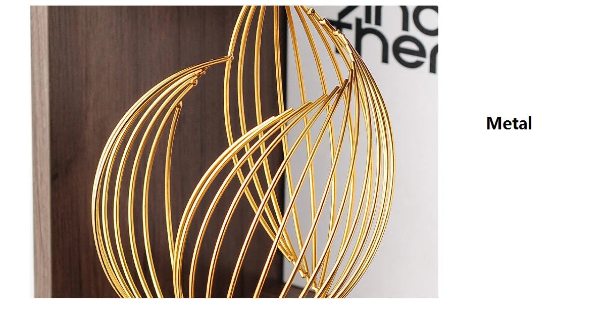 Abstrakte Skulptur aus Keramik und Metall in grün, modern, 29x17x9CM