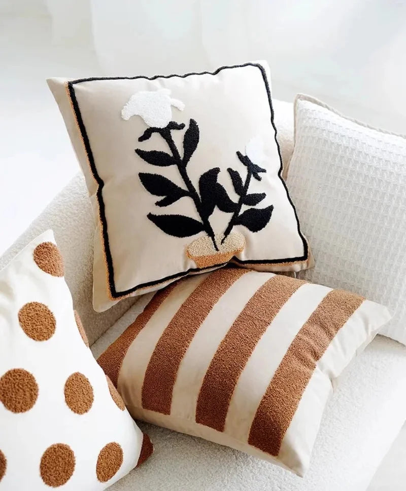 Nordisch Bestickter Kissenbezug – 45x45cm Sofa