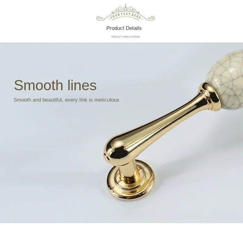 Vintage Türgriffe aus Zinklegierung – Gold, Weiss, Massivholz