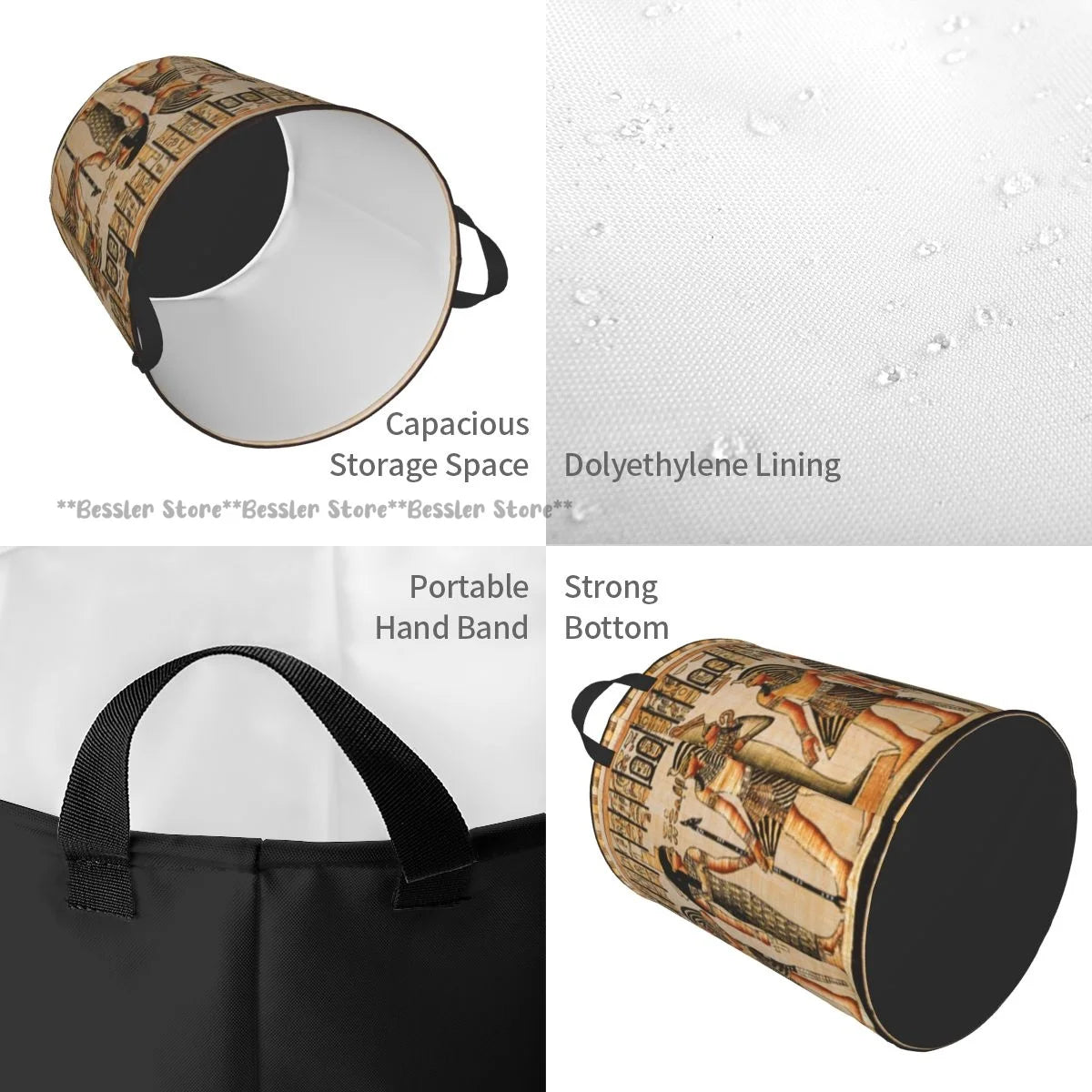 Wäschekorb – Ägyptisches Design – Mehrfarbig, Verschiedene Grössen
