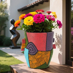 Gesichts-Blumentopf – Resin Kunst Design 15.5x16cm