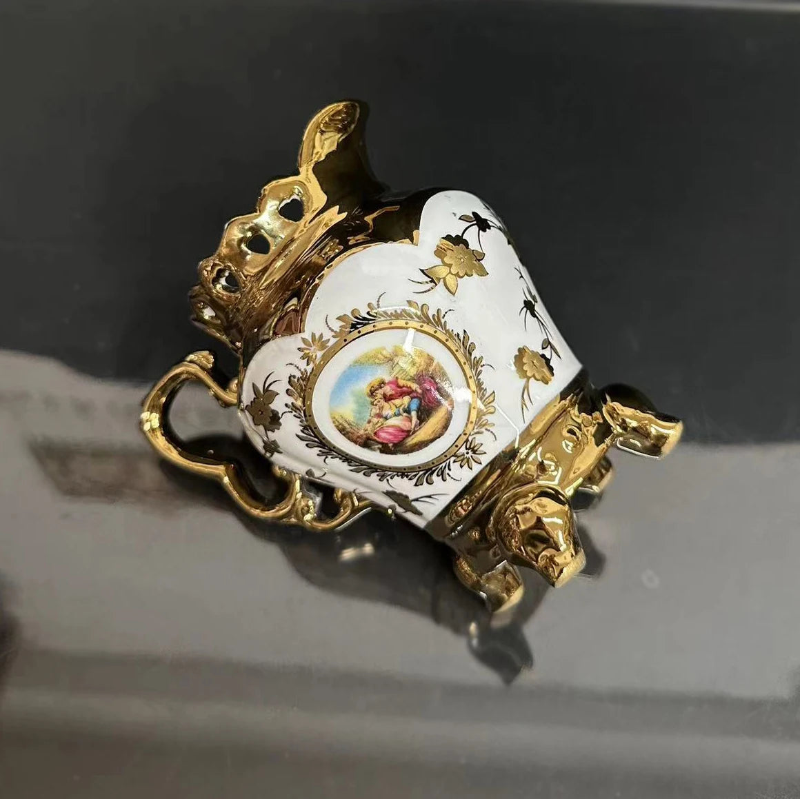 Europäisches Teeservice – Goldplattiertes Porzellan – Luxusdesign