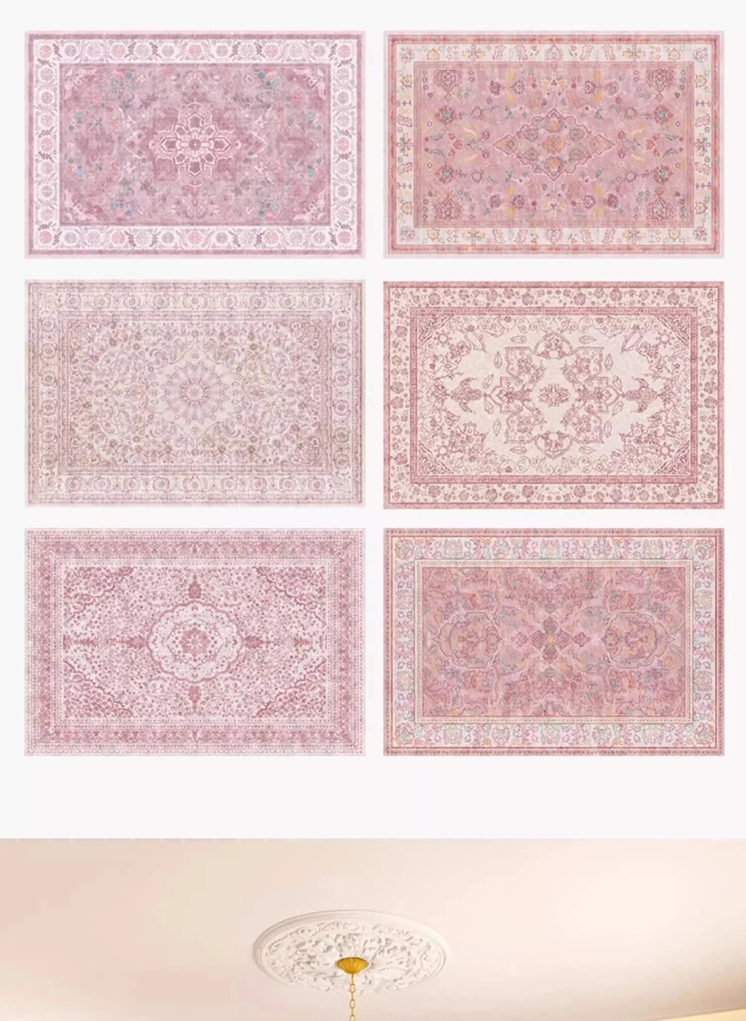 Perserteppich für Wohnzimmer – Leichter Luxus Polyester – Verschiedene Grössen