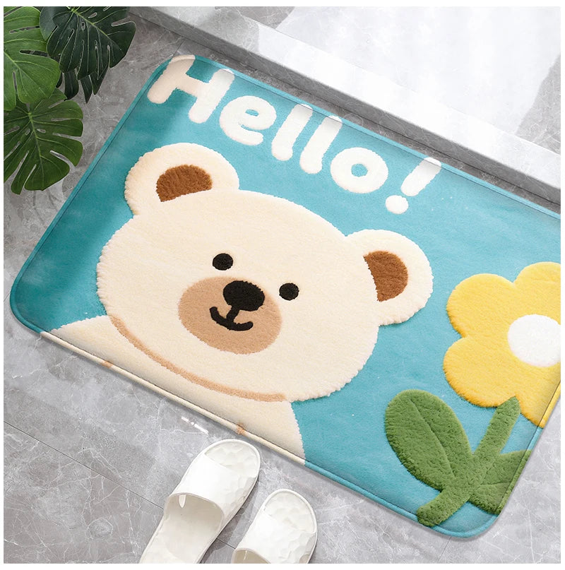 Dekorative Badezimmermatte – Moderner Gummidruck – 40x60cm