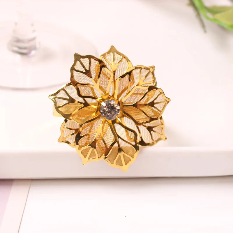 Serviettenringe – Florales Strass-Design – Hochzeitsdekor