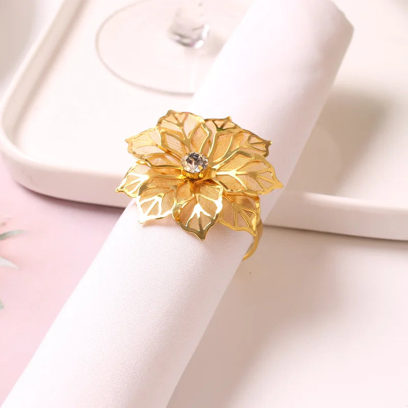 Serviettenringe – Florales Strass-Design – Hochzeitsdekor