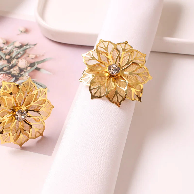 Serviettenringe – Florales Strass-Design – Hochzeitsdekor
