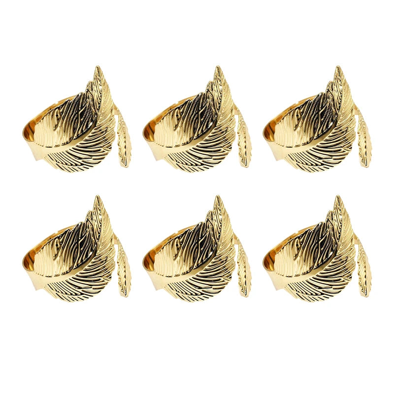 Serviettenringe – Glänzendes Metall – Set aus 6