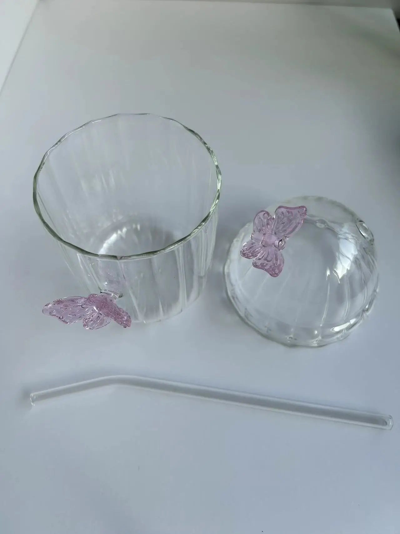 Glasbecher – Schmetterling Design – 400ML, Zuhause